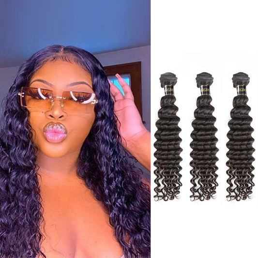 10A Top Selling Hair 3PSC Deep Wave Human Hair Bundles