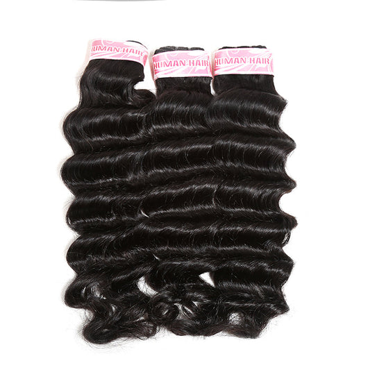 9A Hot Selling 3PSC Loose Deep Human Hair Bundles