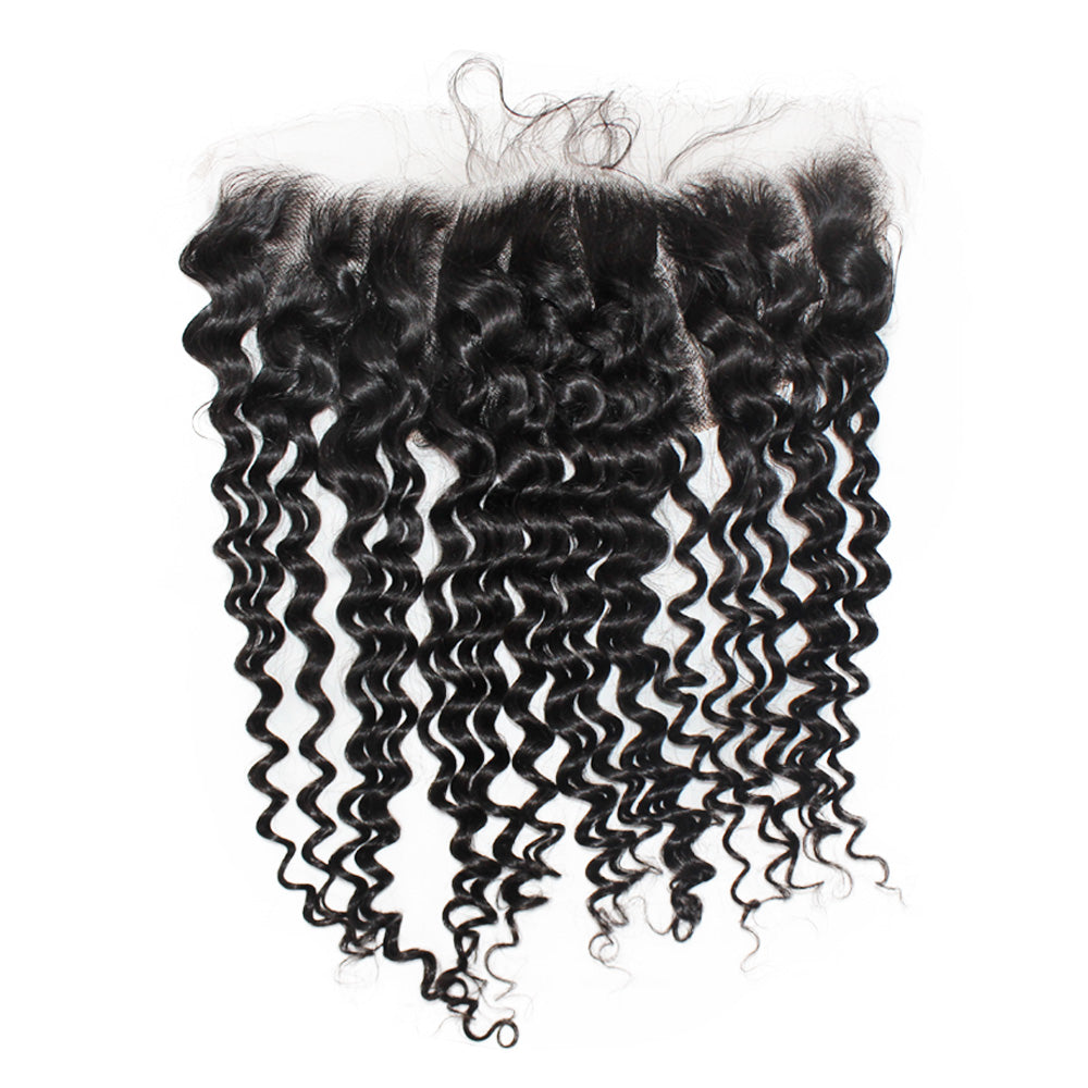 DEEP WAVE HAIR BUNDLES + 13"X4" HD FRONTAL