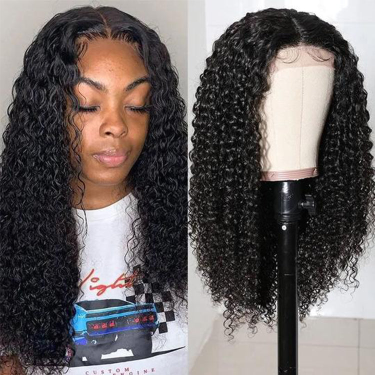 Curly Hair 4x4 HD Closure Wig 180% Density