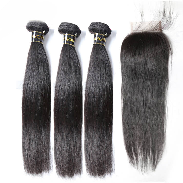 STRAIGHT HAIR BUNDLES + 5"X5" HD CLOSURE