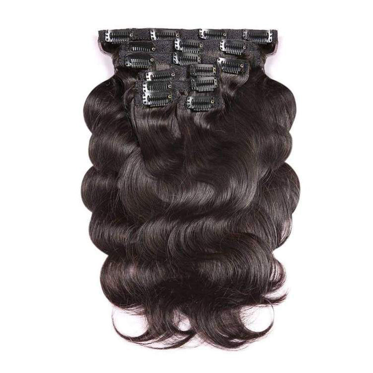 Clip In Hair Extensions Body Wave 100% Human Hair