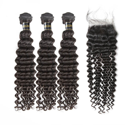 DEEP WAVE BUNDLES + 5"X5" HD CLOSURE